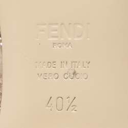 مملوكة مسبقًا Fendi Colibri Embellished Size 40.5 Beige Mesh Mules