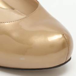 مملوكة مسبقًا Fendi Size 41 Gold Patent Leather FF Heel Platform Pumps