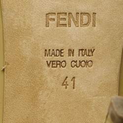 Pre Owned Fendi Fendi logo Size 41 Green Patent Leather Peep Toe Pumps