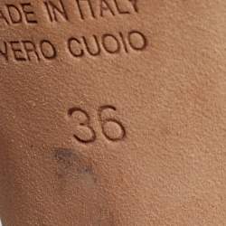 Pre Owned Fendi Chameleon Size 36 Black/Orange Patent Leather Ankle Strap Sandals