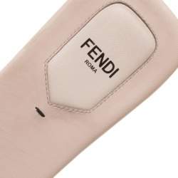 Pre Owned Fendi Metallic Silver Leather Flowerland Flat Slides 38.5