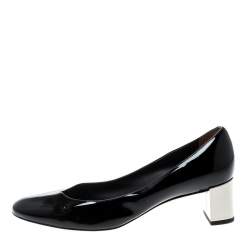 Fendi Black Patent Leather Eloise Round Toe Pumps Size 36