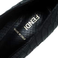 Fendi Dark Grey Python Superstar Platform Pumps Size 38