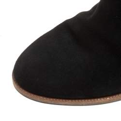 Pre Owned Fendi Black Suede Wedge Heel Ankle Boots Size 40
