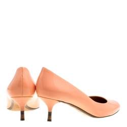 Pre Owned Fendi Peach Patent Leather Pumps Size 40