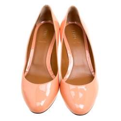 Pre Owned Fendi Peach Patent Leather Pumps Size 40