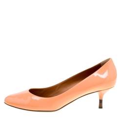 Pre Owned Fendi Peach Patent Leather Pumps Size 40