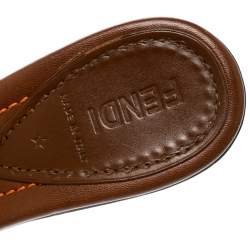Fendi Blue Denim and Leather Slides Size 38