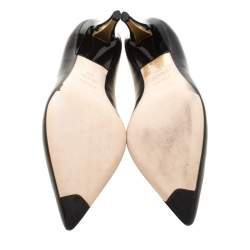 Pre Owned Fendi Black Leather Pointed Toe Pumps Size 38.5