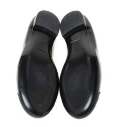 Pre Owned Fendi Black Patent Leather Ballet Flats Size 38.5