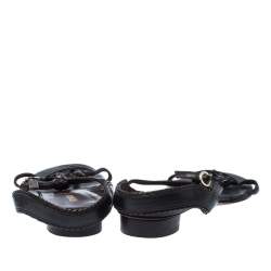 Pre Owned Fendi Brown Leather T Strap Flat Sandals Size 41