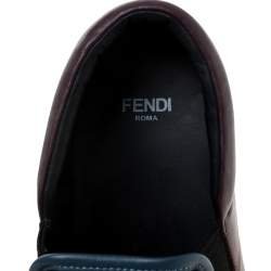 Pre Owned Fendi Multicolor Leather Monster Slip On Sneakers Size 36.5