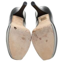 Pre Owned Fendi Black Leather Fendista Platform Pumps Size 35