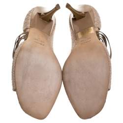 Pre Owned Fendi Beige Python Open Toe Sandals Size 41