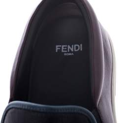 Pre Owned Fendi Multicolor Leather Monster Slip On Sneakers Size 35