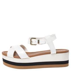 Pre Owned Fendi White PVC Hydra Platform Sandals Size 39