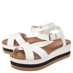 Pre Owned Fendi White PVC Hydra Platform Sandals Size 39