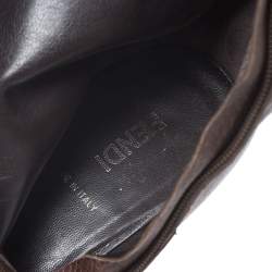 Pre Owned Fendi Bronze Whip Stitch Leather Buckle Ankle Boots Size 39.5