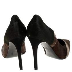  Fendi Tri Color Calfhair Pointed Toe Pumps Size 37.5