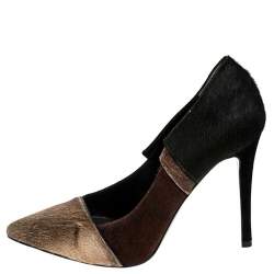  Fendi Tri Color Calfhair Pointed Toe Pumps Size 37.5