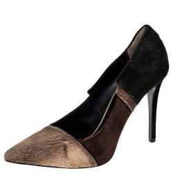  Fendi Tri Color Calfhair Pointed Toe Pumps Size 37.5