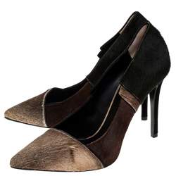  Fendi Tri Color Calfhair Pointed Toe Pumps Size 37.5