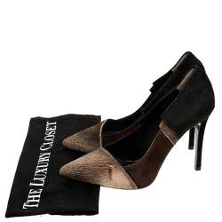  Fendi Tri Color Calfhair Pointed Toe Pumps Size 37.5