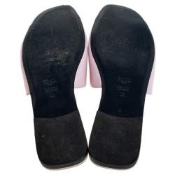 Pre Owned Fendi Pink/Blue Leather Geometric Studded Flat Sandals Size 40