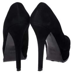 Pre Owned Fendi Black Suede Fendista Platform Pumps Size 40