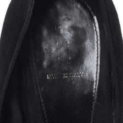 Pre Owned Fendi Black Suede Fendista Platform Pumps Size 40