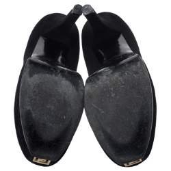 Pre Owned Fendi Black Suede Fendista Platform Pumps Size 40