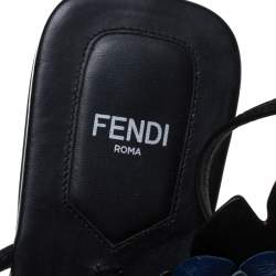 Fendi Multicolor Leather Flowerland Ankle Strap Gladiator Flat Sandals Size 38