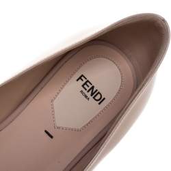 Pre Owned Fendi Blush Pink Patent Leather Flowerland Mary Jane Pointed Toe Flats Size 36