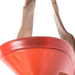 Pre Owned Fendi Two Tone Leather And Patent Leather Slingback Sandals Size 40