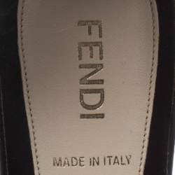 Pre Owned Fendi Brown Zucca Coated Canvas Tassel Open Toe Ankle Wrap Sandals Size 38