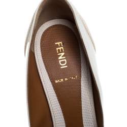 Pre Owned Fendi Multicolor Embossed Lizard Leather Fendista Peep Toe Platform Pumps Size 38