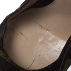 Pre Owned Fendi Tobacco Zucca Canvas Fendista Platform Pumps Size 36