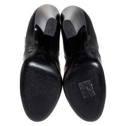 Pre Owned Fendi Black Leather Ankle Boots Size 37