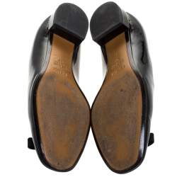 Pre Owned Fendi Black Patent Leather Bow Ballet Flats Size 37