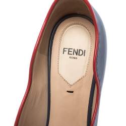 Pre Owned Fendi Mineral Alloy Lizard Embossed and Leather Scalloped Peep Toe Platform Pumps Size 36.5