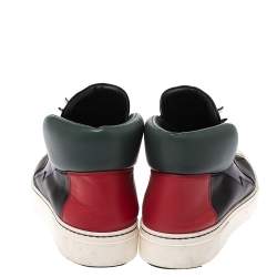 Pre Owned Fendi Multicolor Leather Monster Face High Top Sneakers Size 38