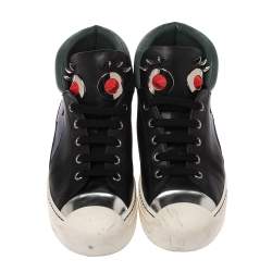 Pre Owned Fendi Multicolor Leather Monster Face High Top Sneakers Size 38