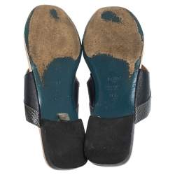 Pre Owned Fendi Multicolor Leather Bug Monster Thong Sandals Size 37.5