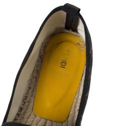Pre Owned Fendi Multicolor Printed Canvas and Leather Cap Toe Flat Espadrilles Size 38.5