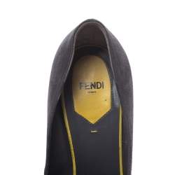 Fendi Grey/Yellow Suede Fendista Platform Pumps Size 39