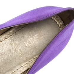 Fendi Purple Satin Bow Ballet Flats Size 36