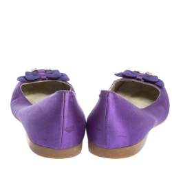 Fendi Purple Satin Bow Ballet Flats Size 36