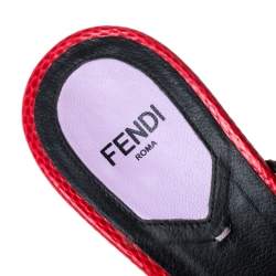 Pre Owned Fendi Dark Purple Patent Leather Iridia Bow Slingback Sandals Size 37.5