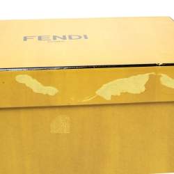 Pre Owned Fendi Black Velvet and Patent Leather Floral Applique Crisscross Sandals Size 38