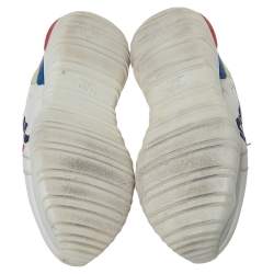 Pre Owned Fendi White Leather And Rubber Fendi-Fila Mania Logo Low Top Sneakers Size 38